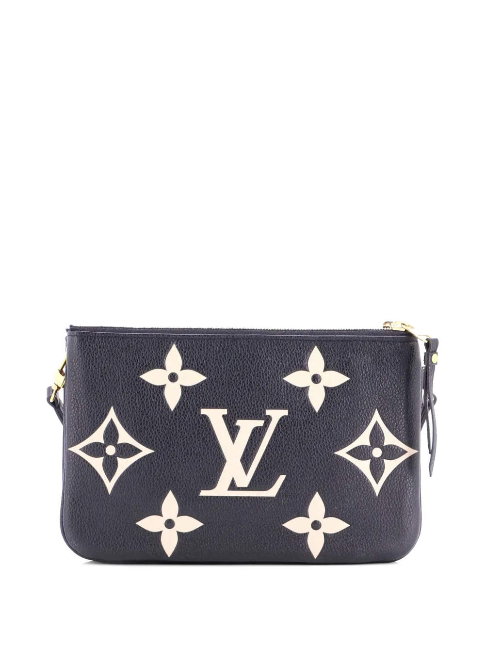  Louis Vuitton Pre-owned Borsa A Tracolla In Pelle Monogram Empreinte Giant Bicolore Con Doppia Zip - Nero 