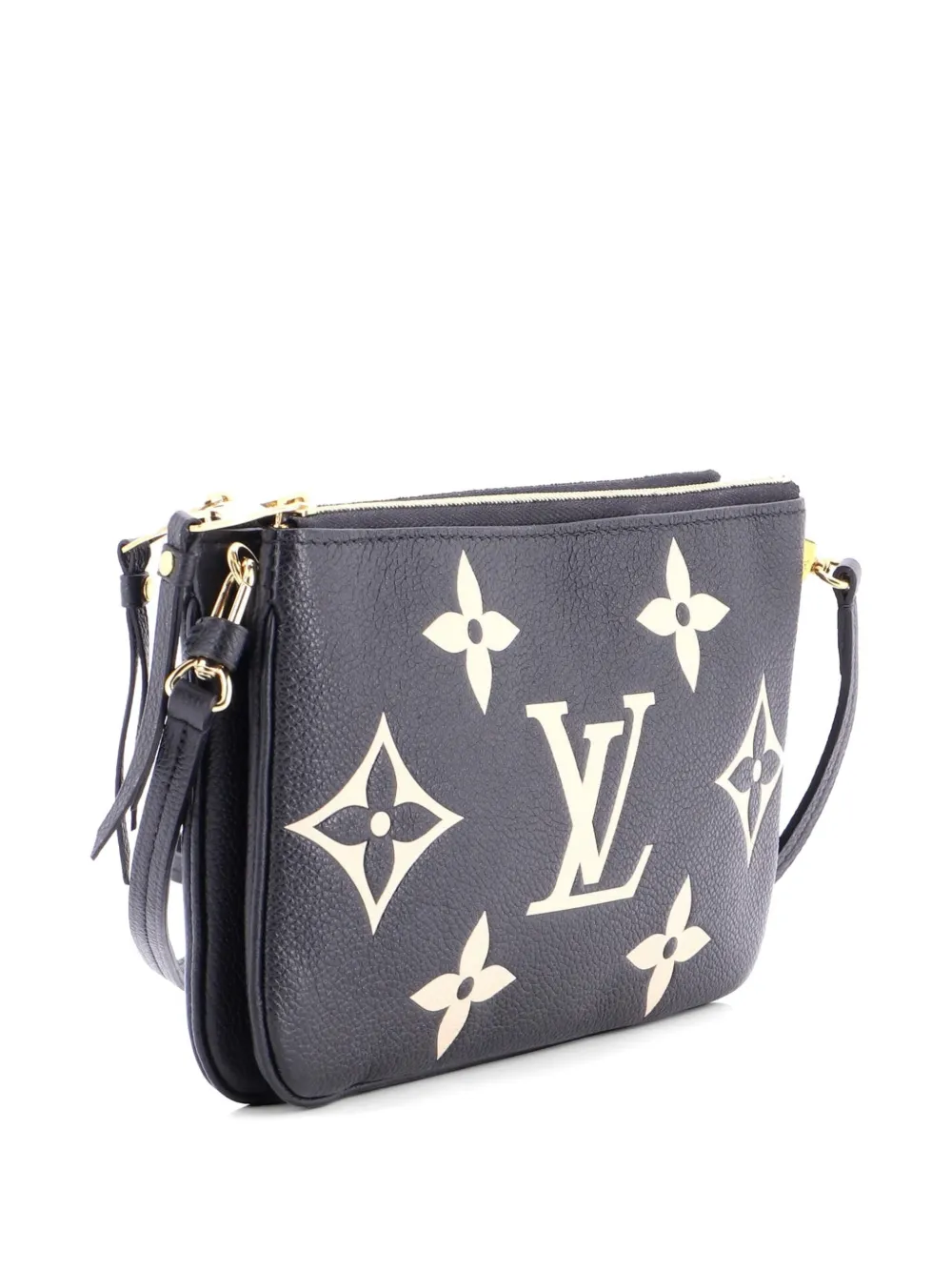  Louis Vuitton Pre-owned Borsa A Tracolla In Pelle Monogram Empreinte Giant Bicolore Con Doppia Zip - Nero 