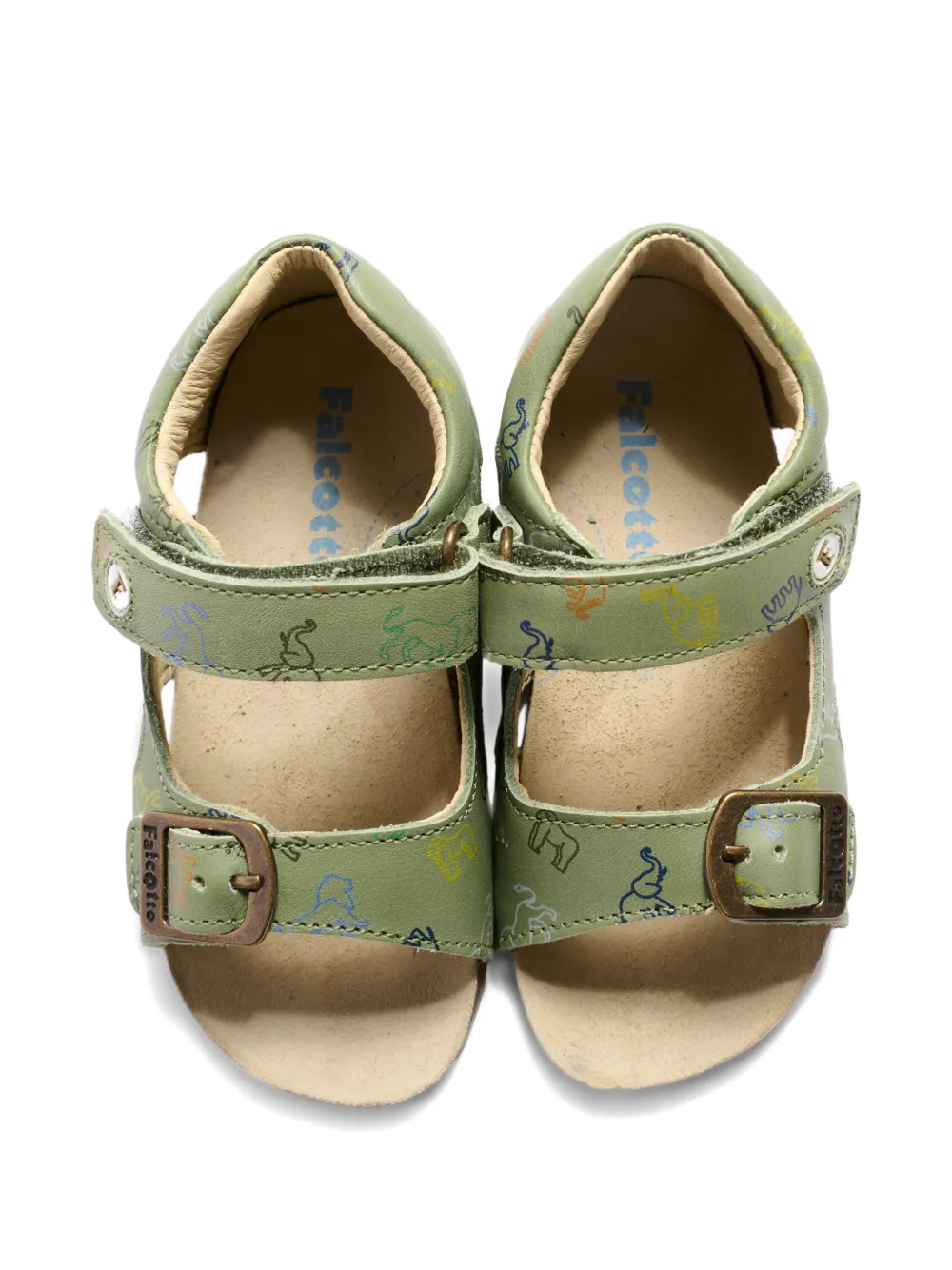 Falcotto Bea buckle-print sandals Groen
