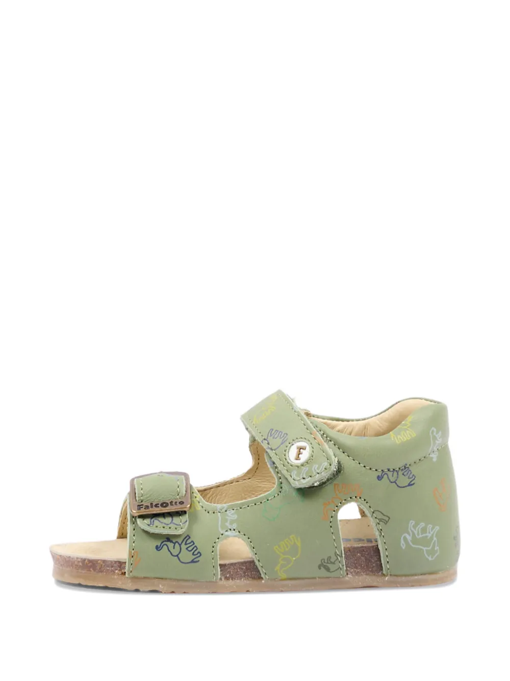 Falcotto Bea buckle-print sandals Groen