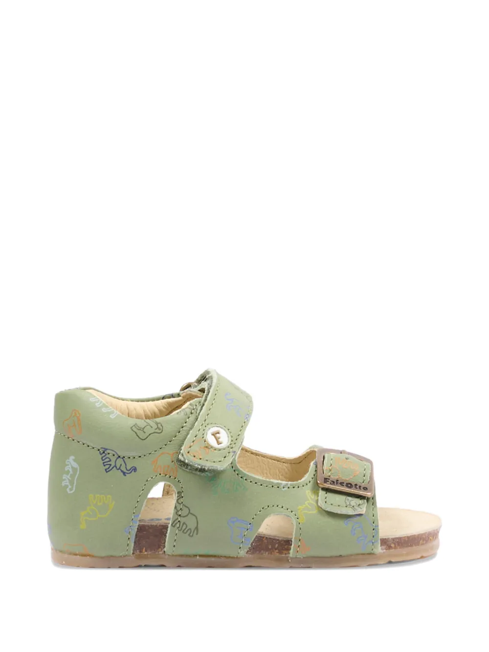 Falcotto Bea buckle-print sandals Groen