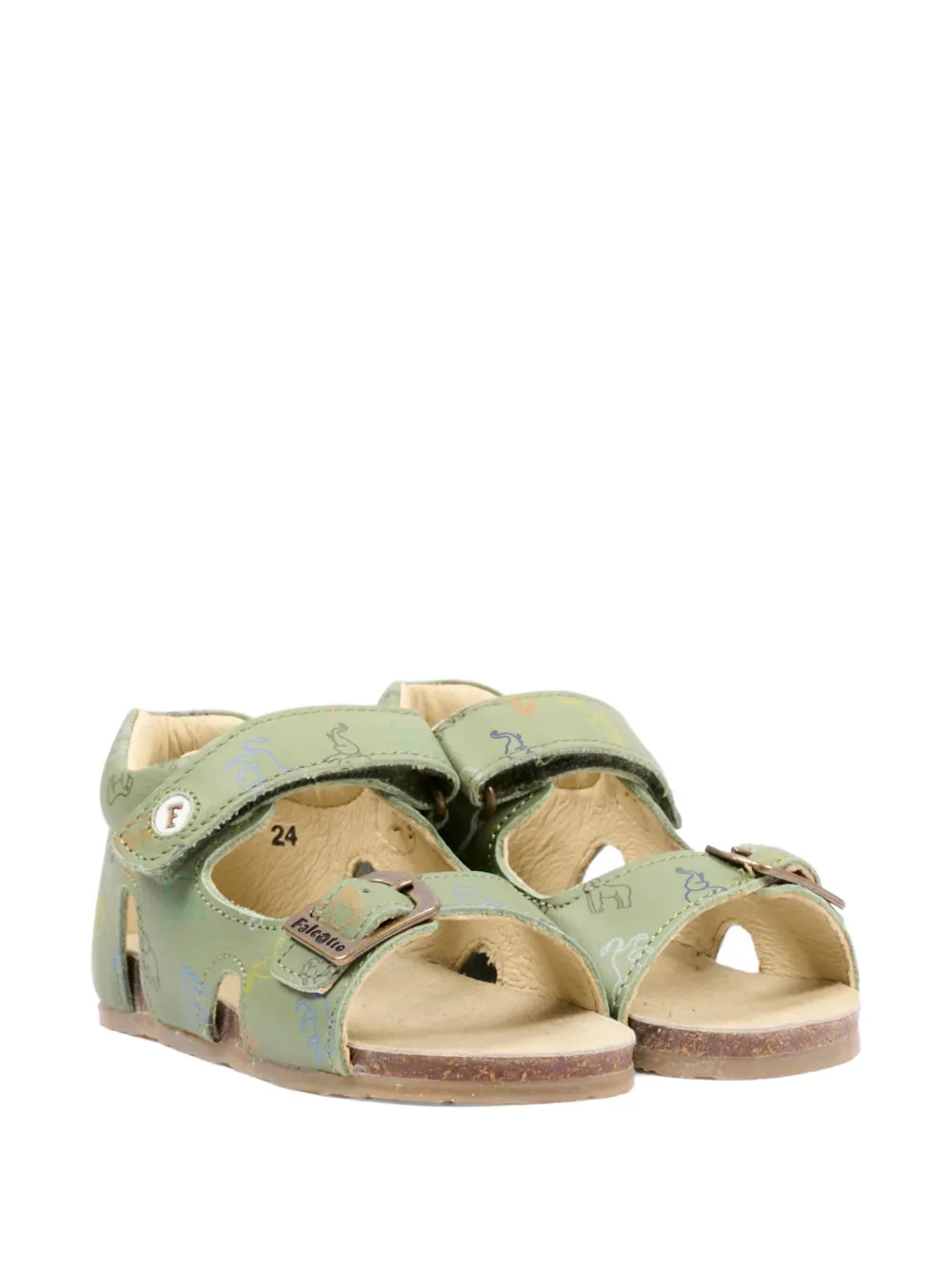 Falcotto Bea buckle-print sandals Groen