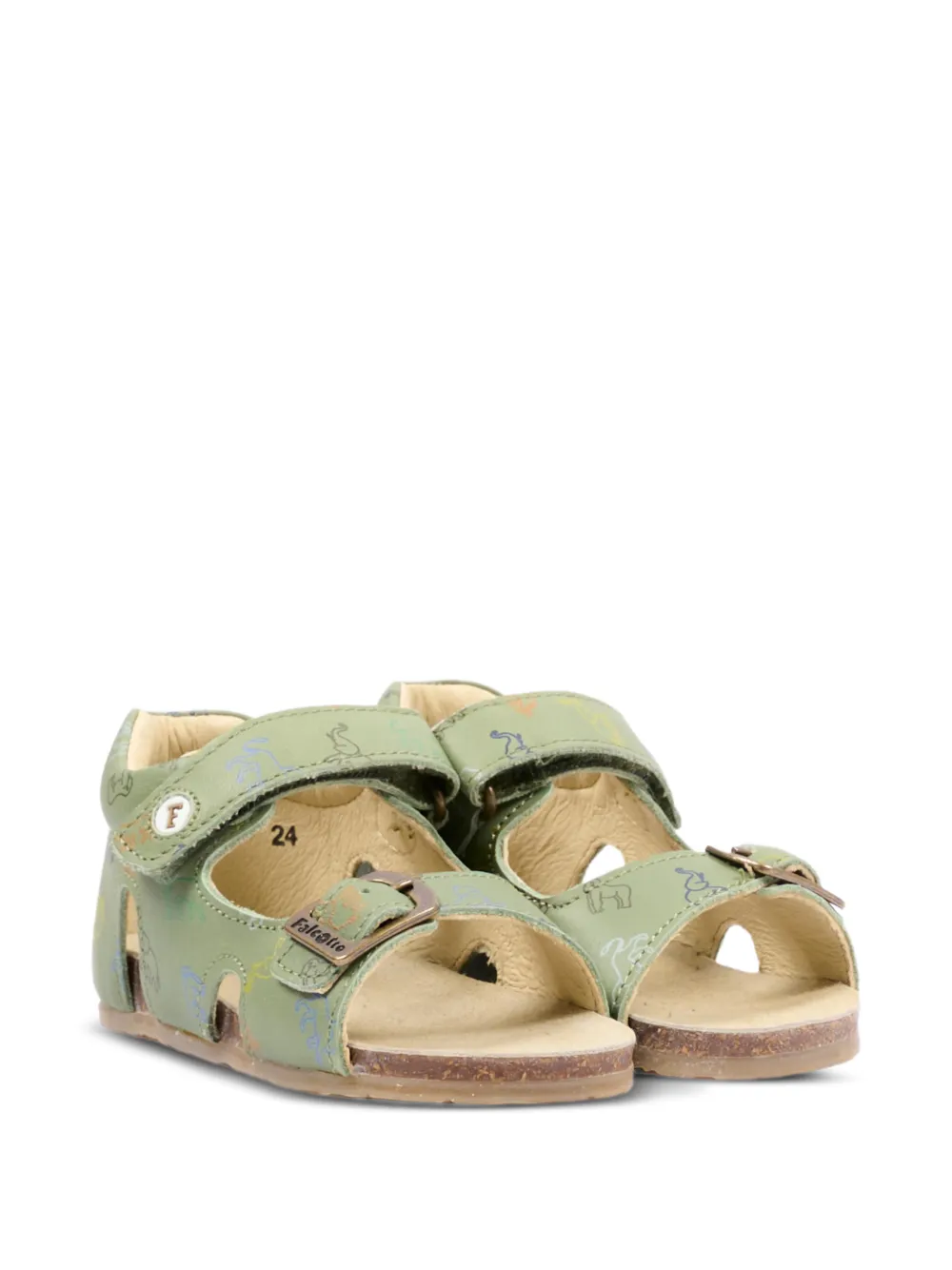 Falcotto Bea buckle-print sandals - Verde