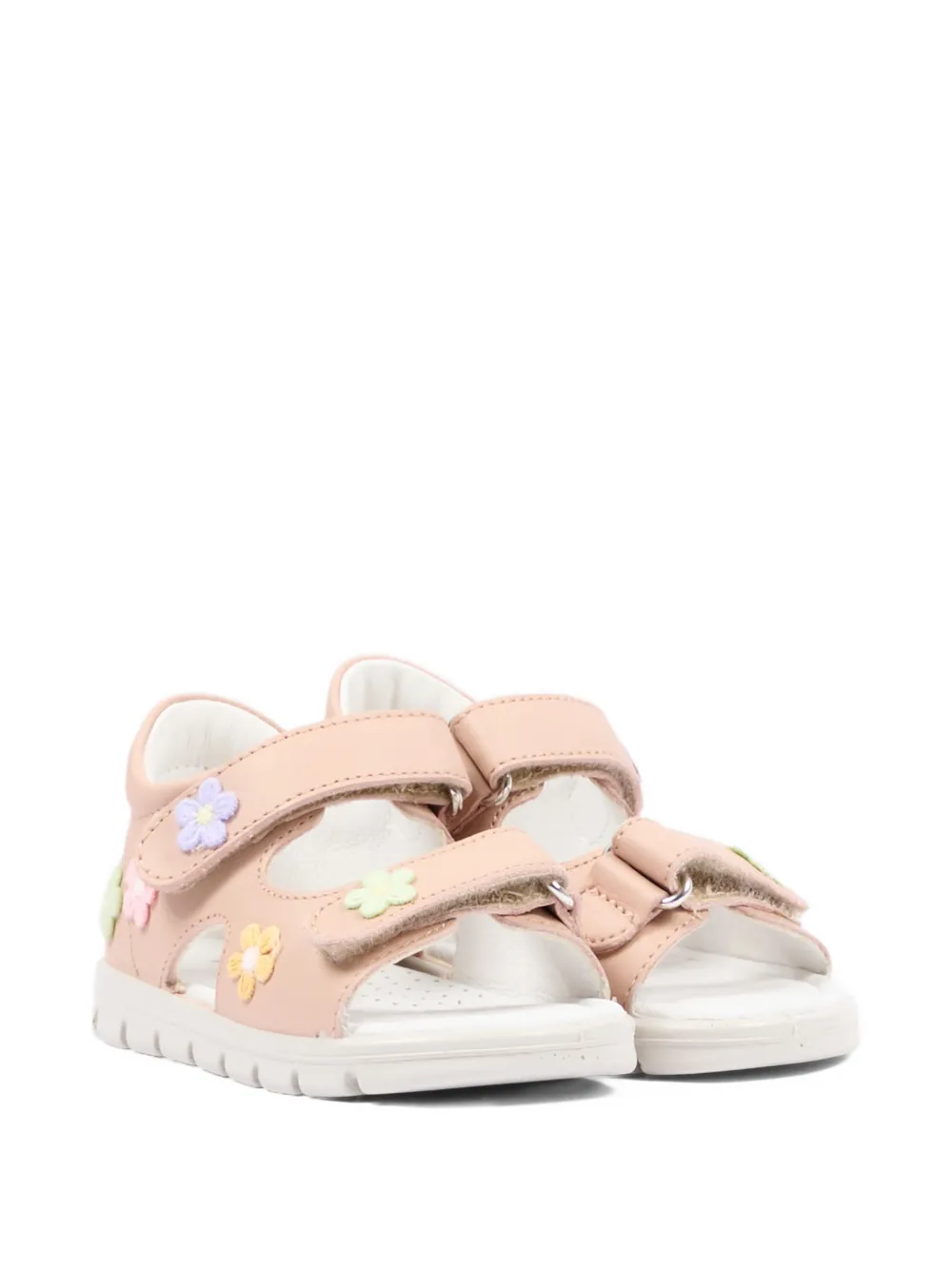 Falcotto Pufyt flower detail leather sandals Roze