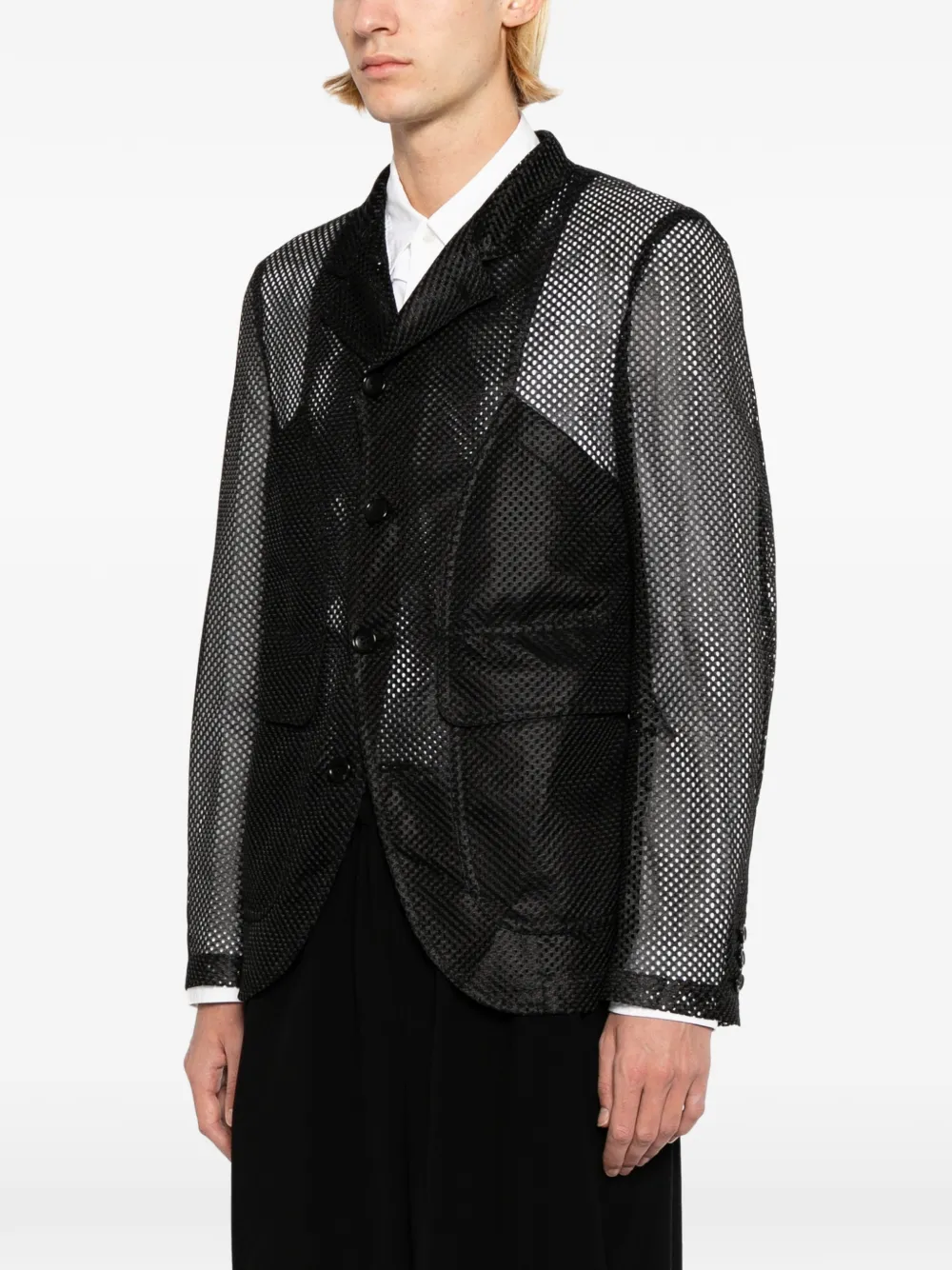 Black Comme Des Garçons Mesh blazer Zwart