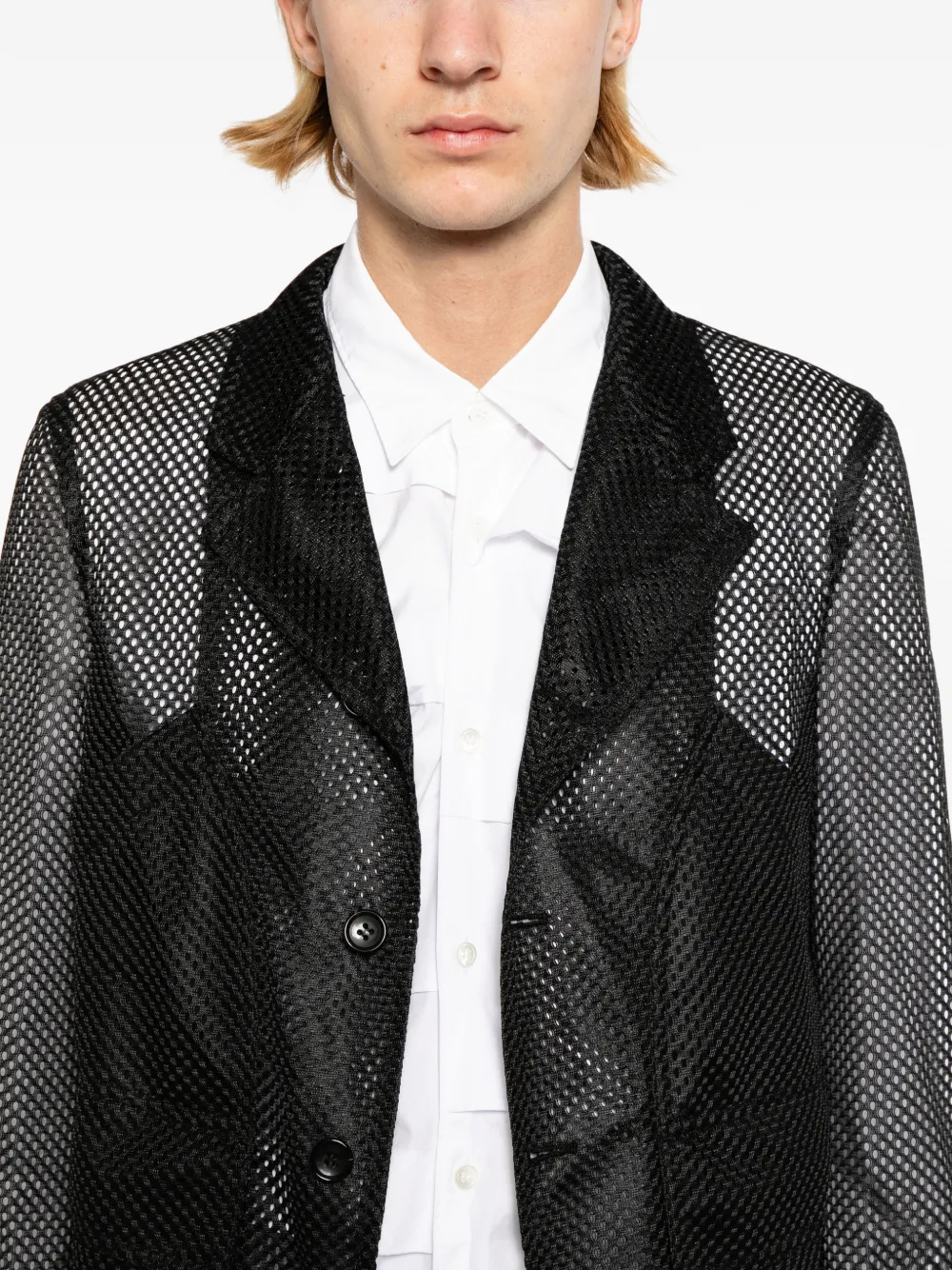 Black Comme Des Garçons Mesh blazer Zwart