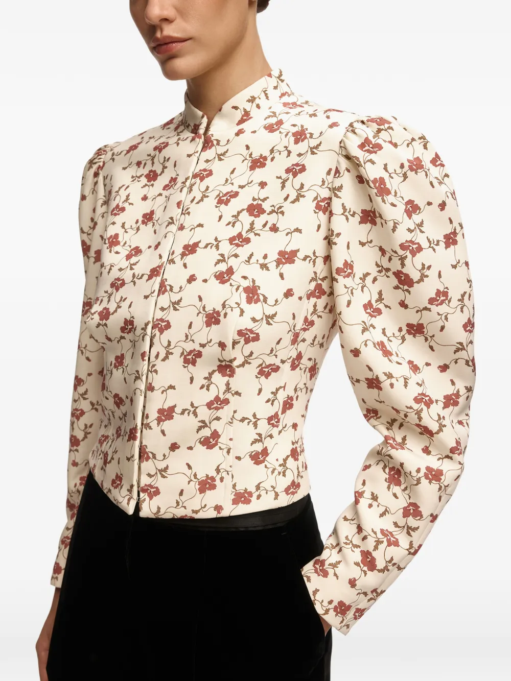 12 STOREEZ Nastenka jack met bloemenprint Beige