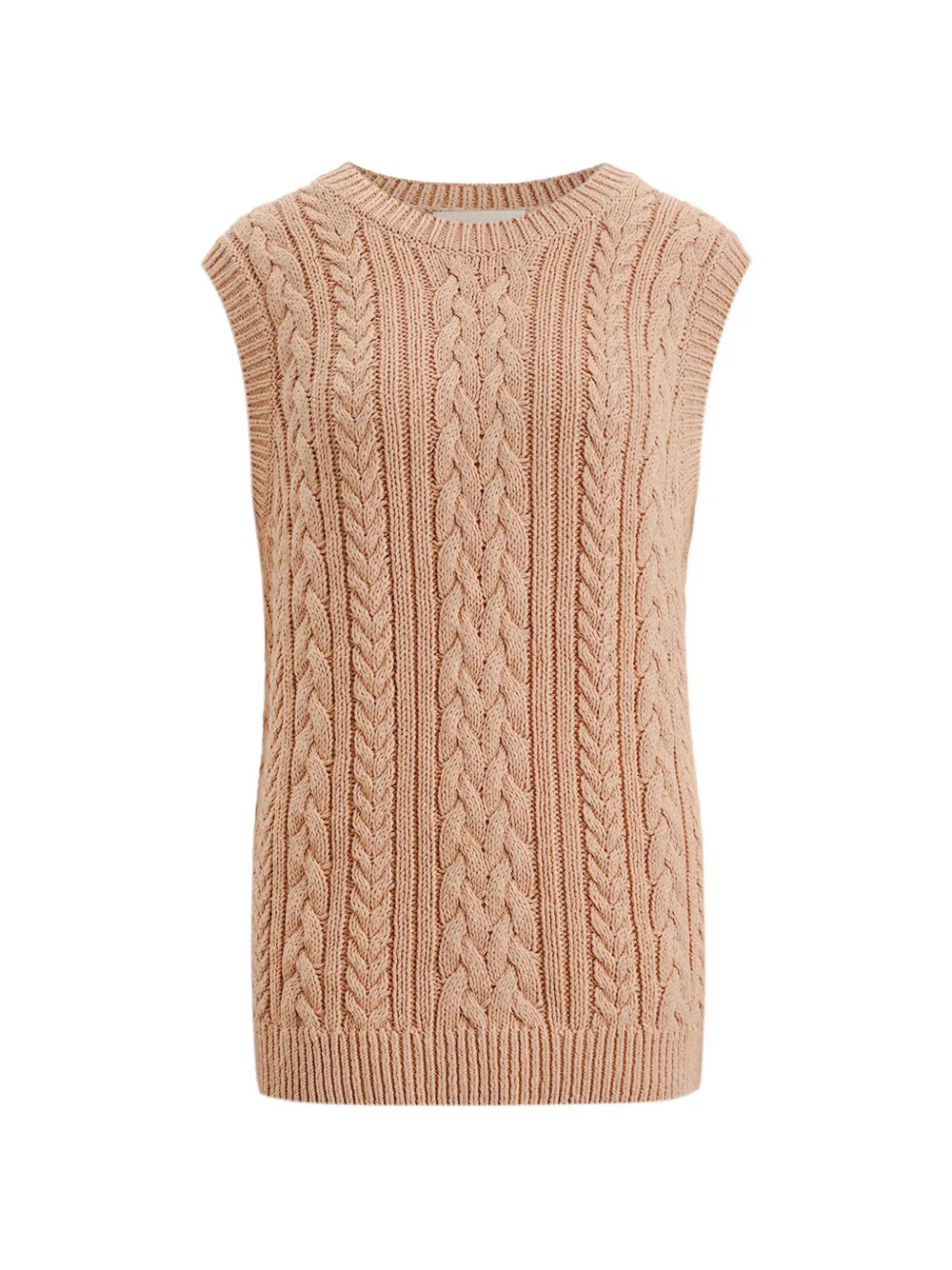 12 Storeez Harvest Cable-knit Vest In Neutral
