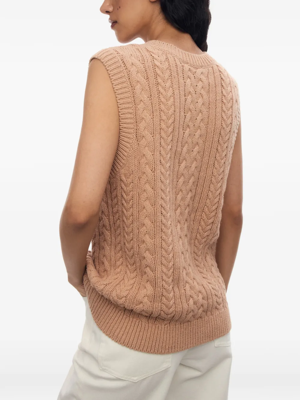 12 STOREEZ Harvest kabelgebreide top Beige