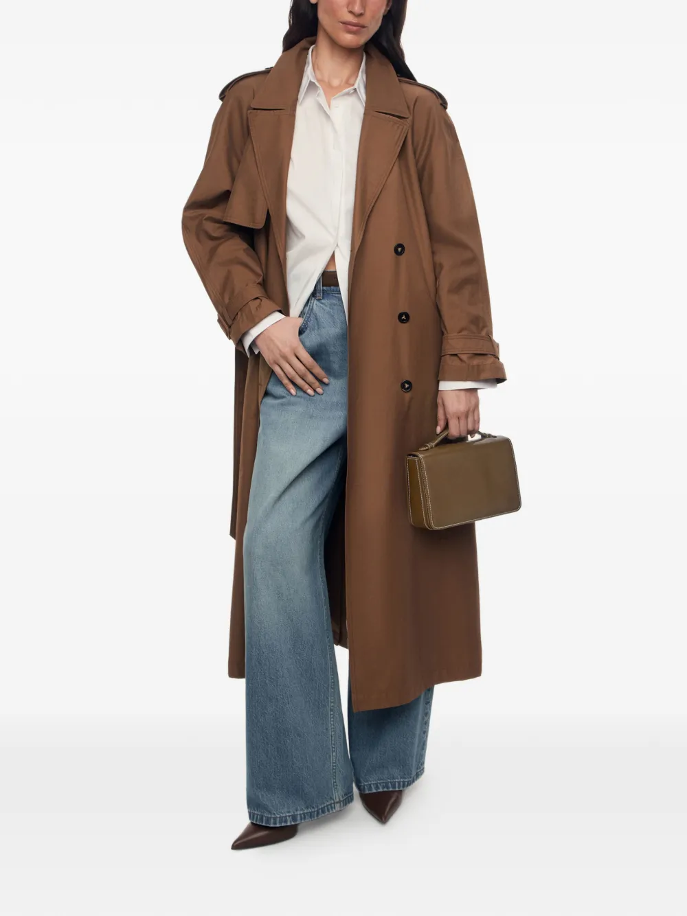 12 STOREEZ Flaneur leren handtas Bruin