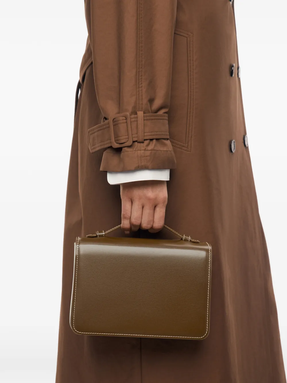 12 STOREEZ Flaneur leren handtas Bruin