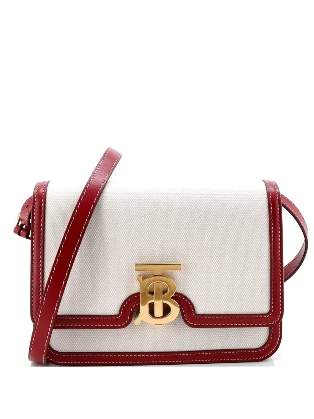 Burberry Pre-Owned TB Flap Bag Canvas Small shoulder bag - Bianco