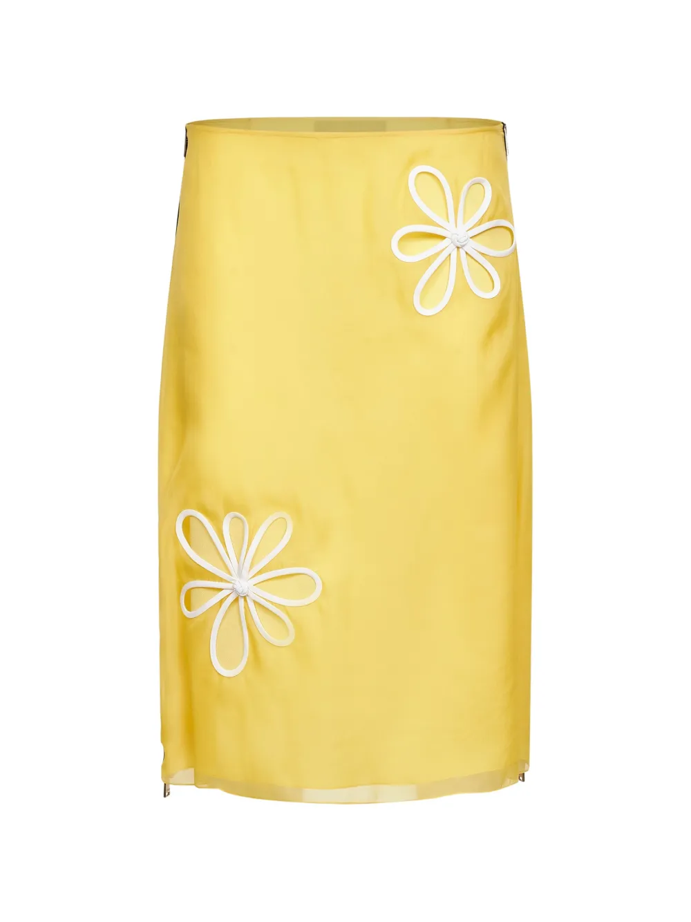 FENDI organza midi straight skirt - Giallo