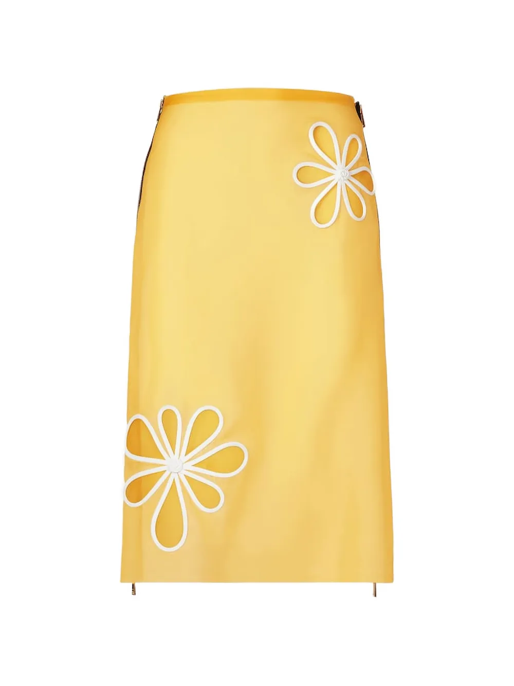 FENDI organza midi straight skirt - Giallo