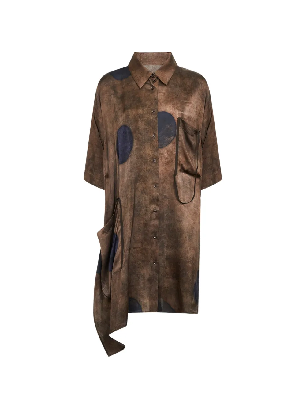 Uma Wang Polka-dot Shirt In Brown