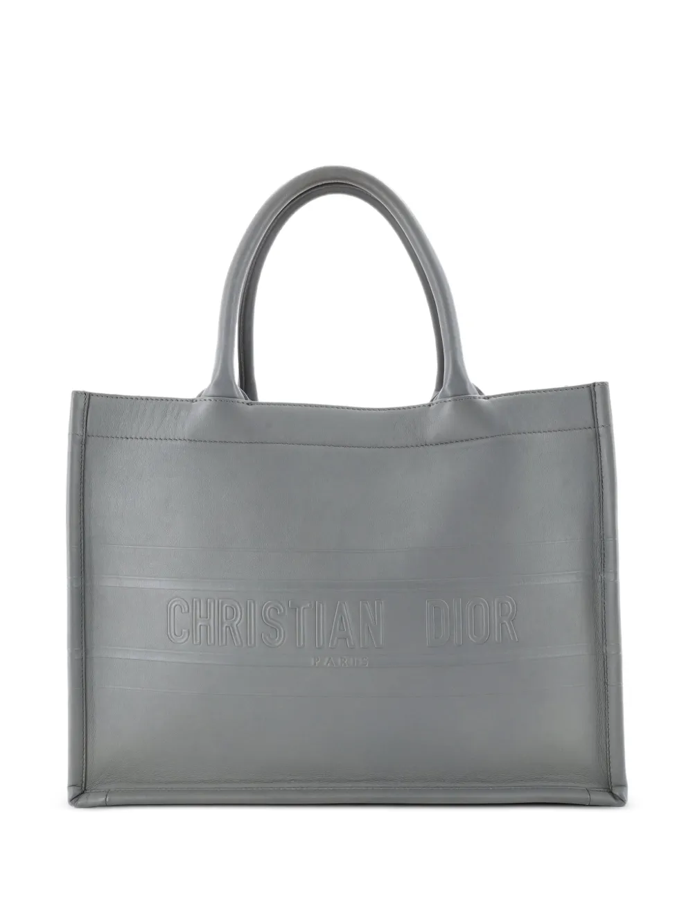 Christian Dior Pre-Owned Book Embossed Leather Medium tote bag - Grau