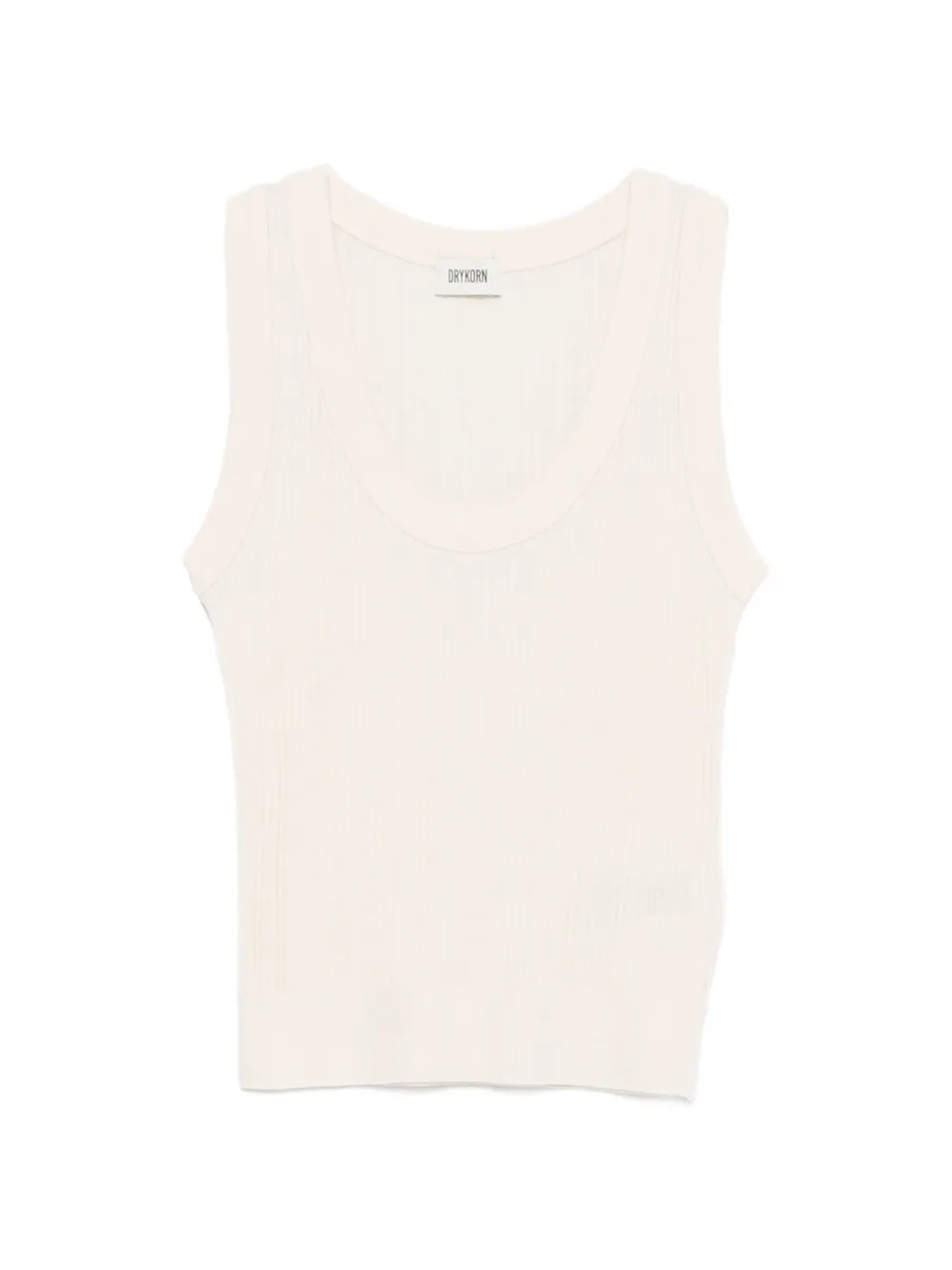 Drykorn Sulena ribbed scoop-neck top - Toni neutri