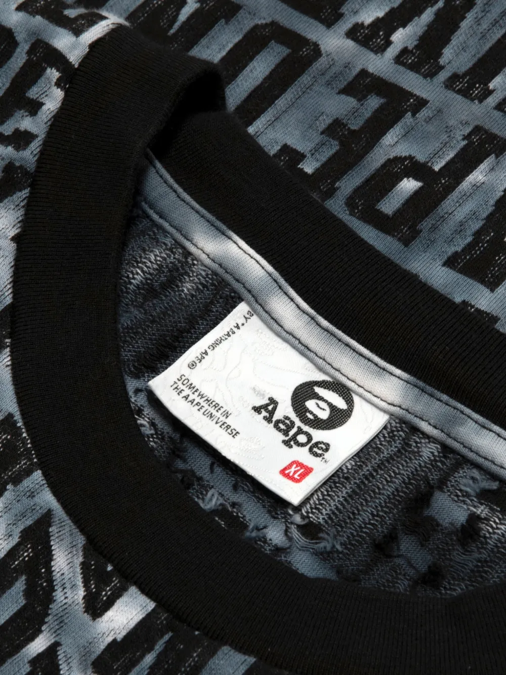 AAPE BY *A BATHING APE T-shirt met ronde hals en patroon Grijs