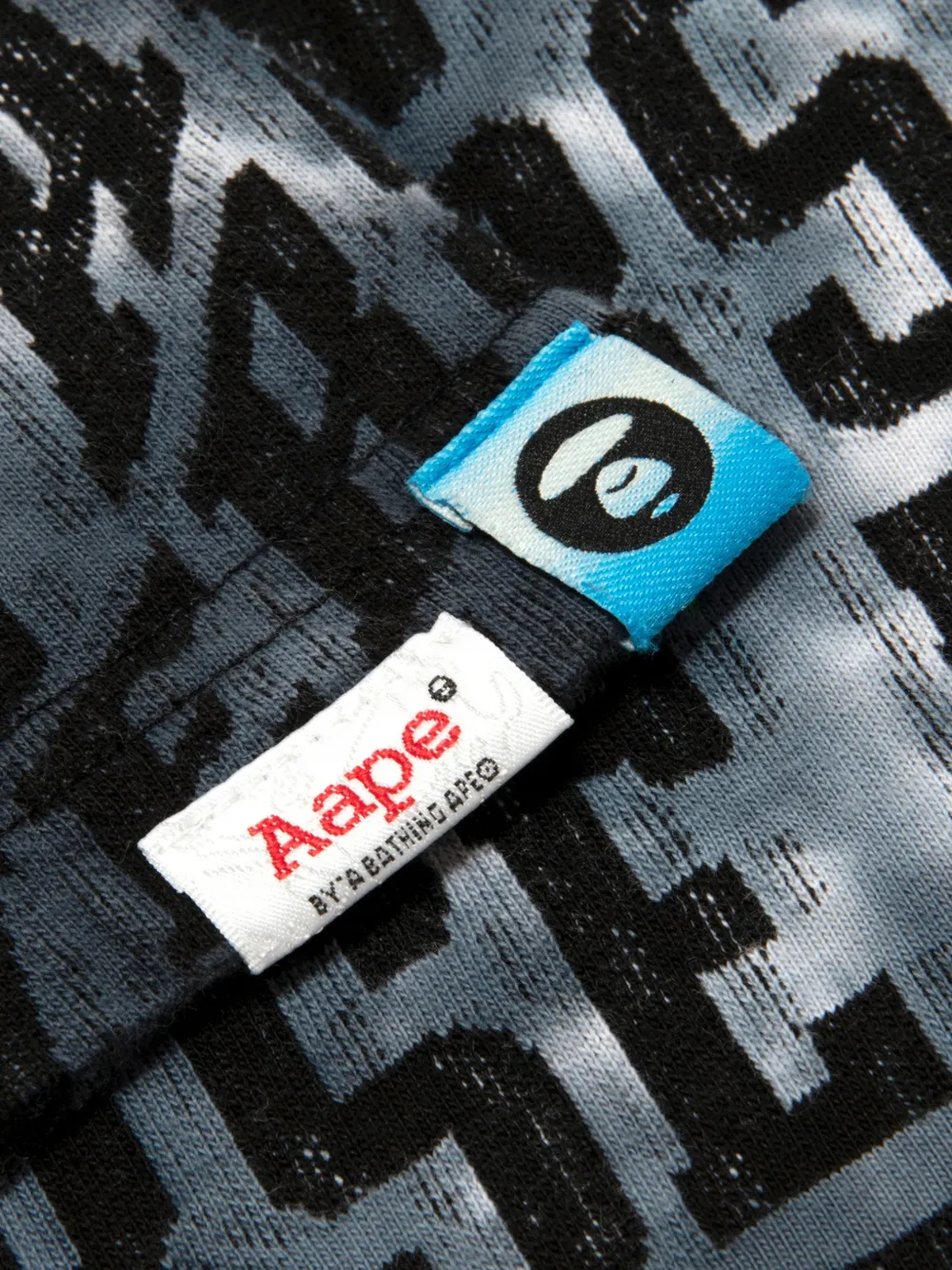 AAPE BY *A BATHING APE T-shirt met ronde hals en patroon Grijs