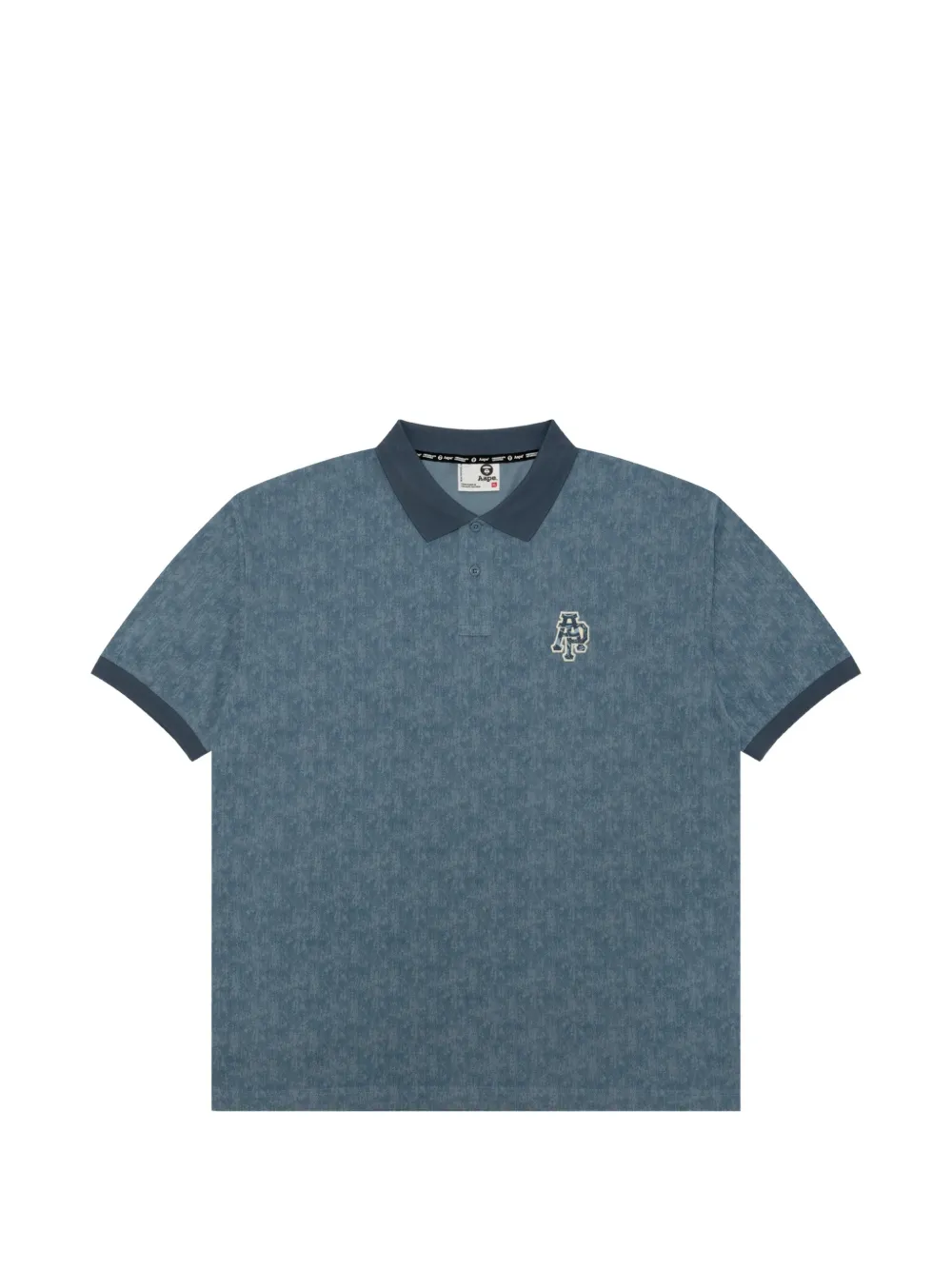 AAPE BY *A BATHING APE® logo-appliqué polo shirt - Blau