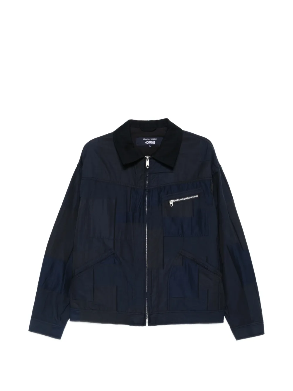 Comme des Garçons Homme patchwork zip overshirt - Blu