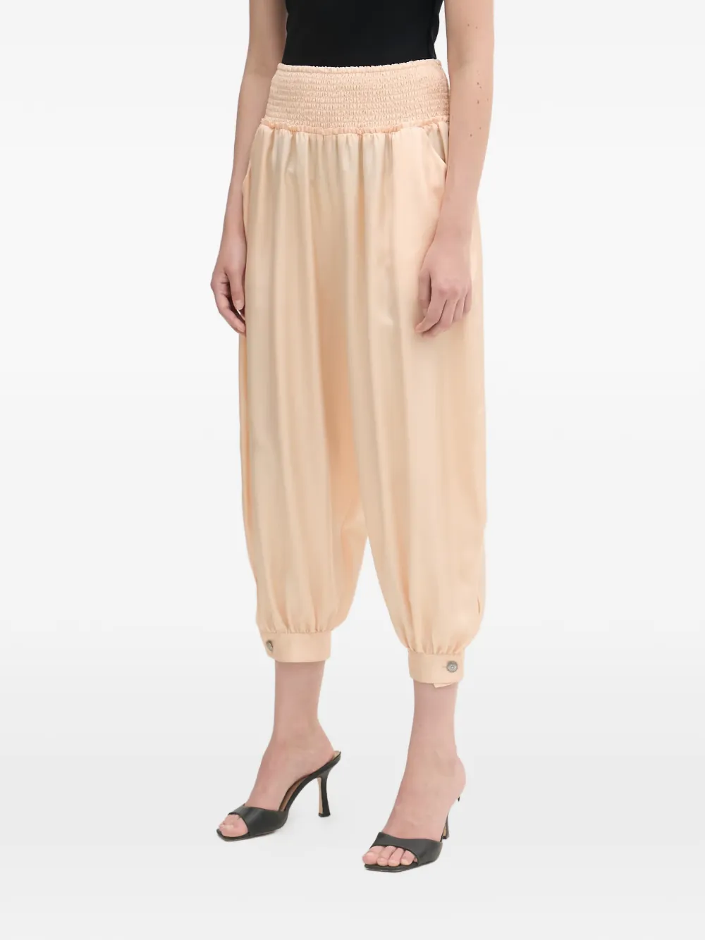 PINKO Gesmokte Hose mit Knopfmanschetten - Nude