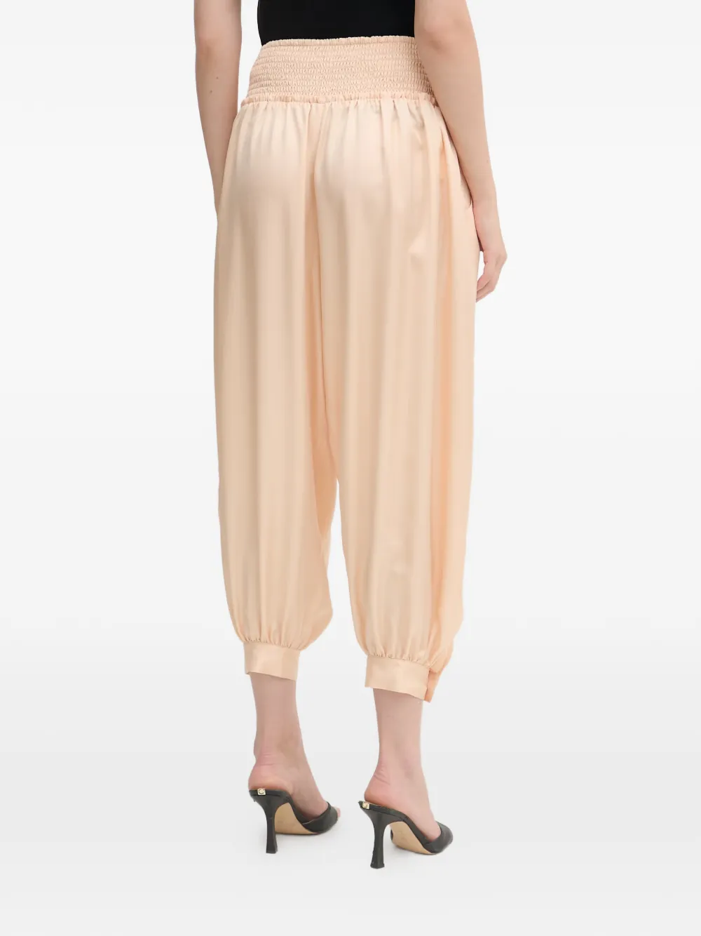 PINKO Broek met gesmockte taille en knopen Beige