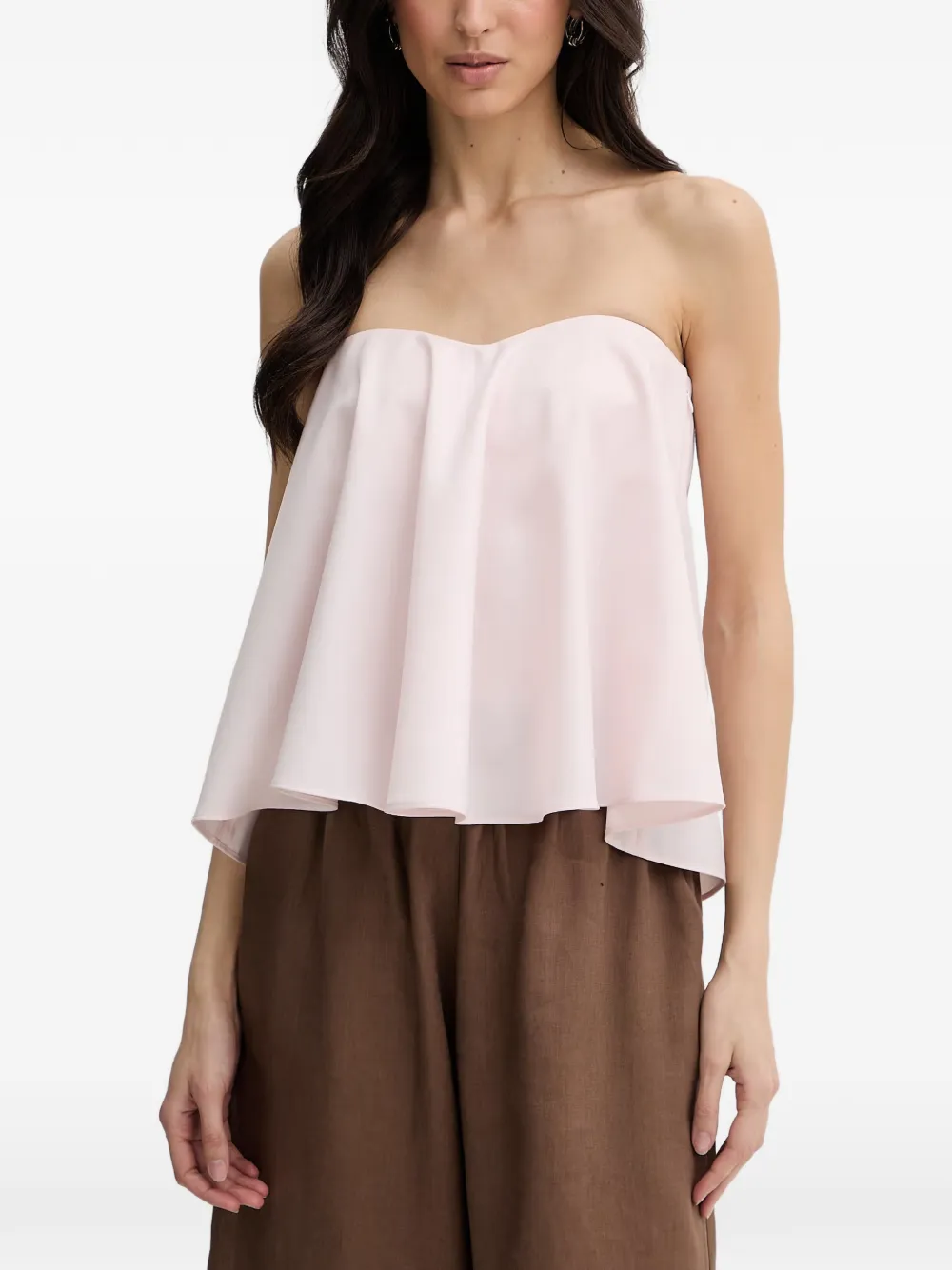 TWINSET Top plissettato senza spalline - Rosa
