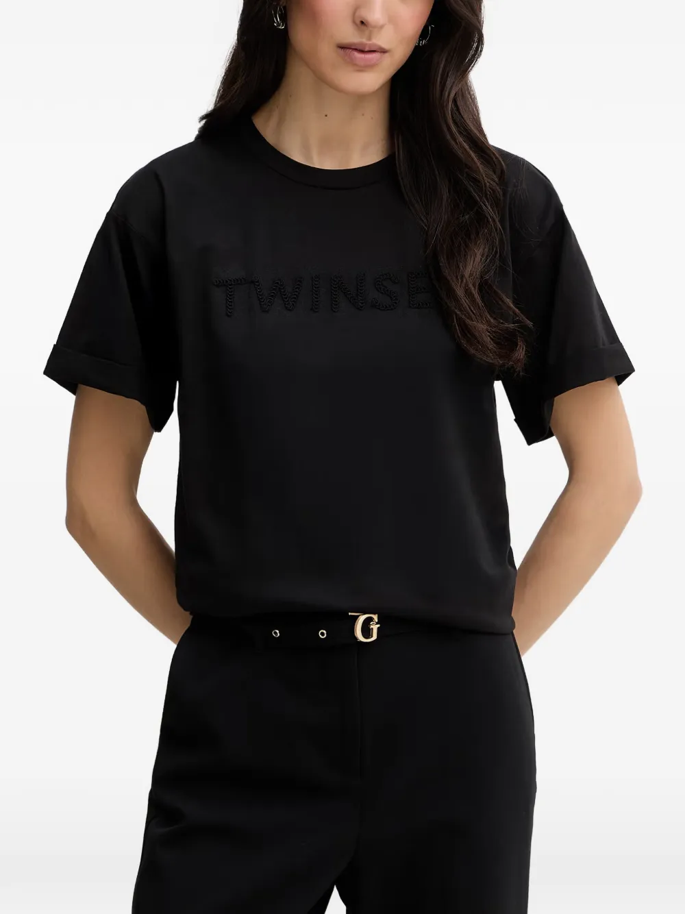 TWINSET T-shirt con logo - Nero