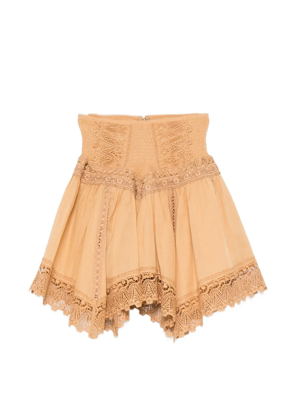 Charo Ruiz Ibiza lace-trim mini skirt - Toni neutri