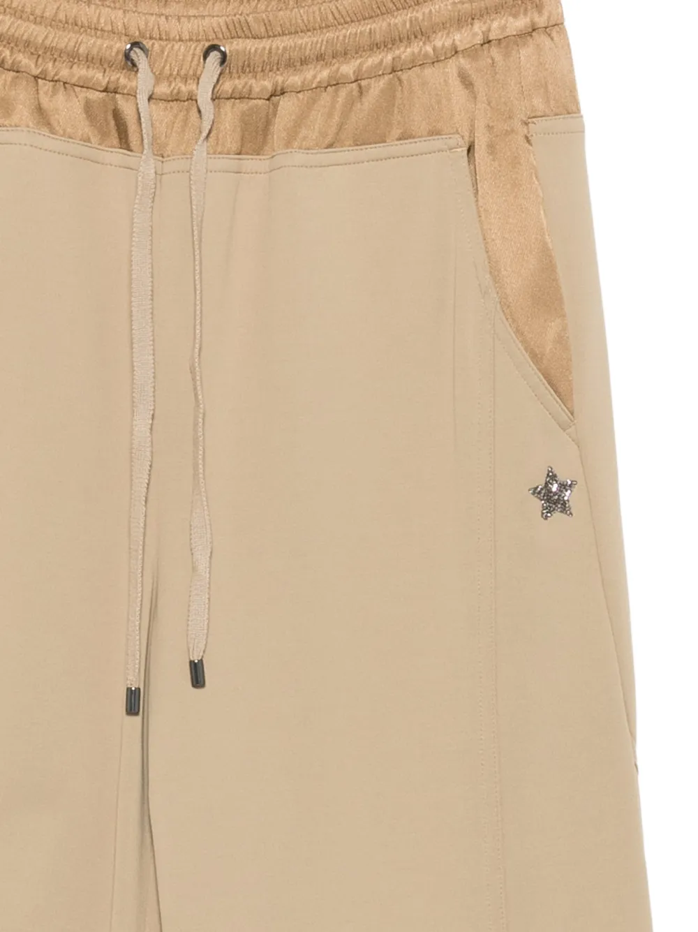 Lorena Antoniazzi Broek met trekkoord en sterpatch Beige