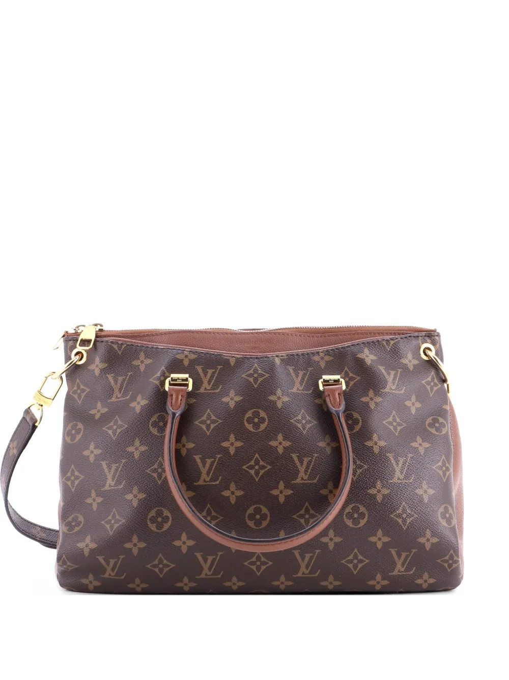 Louis Vuitton Pre-Owned Pallas Tote Monogram Canvas with Leather shoulder bag - Braun