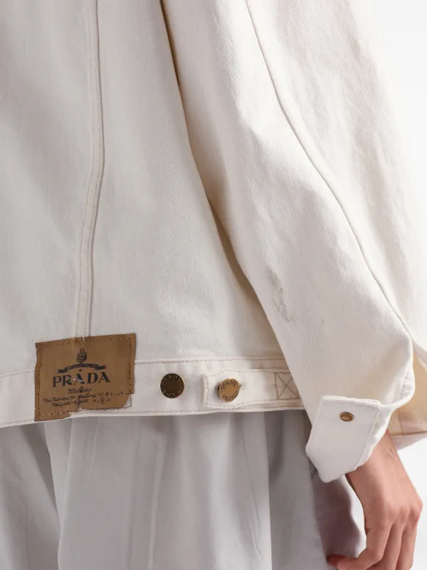 Prada Old Denim Blouson Jacket | White | FARFETCH