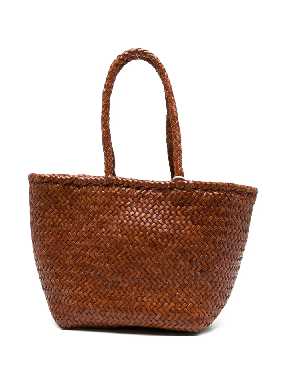 DRAGON DIFFUSION small Grace woven leather tote bag - Marrone