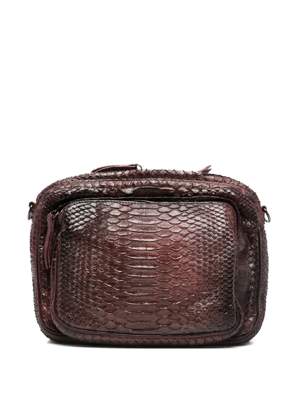 REPTILE´S HOUSE Rum python-embossed cross body bag - Rosso