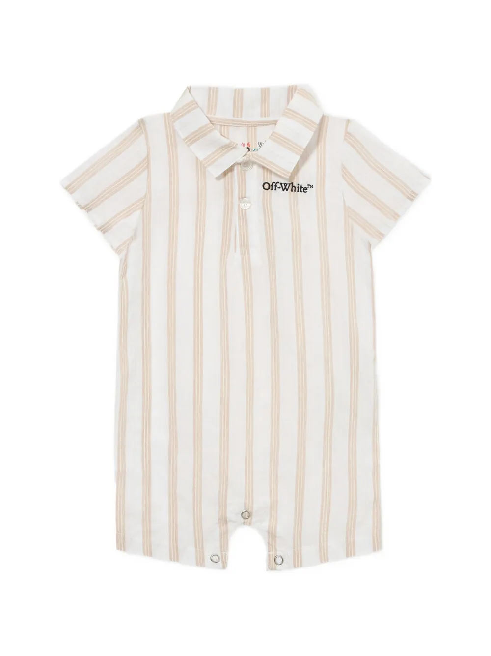 Off-White Kids striped romper - Bianco