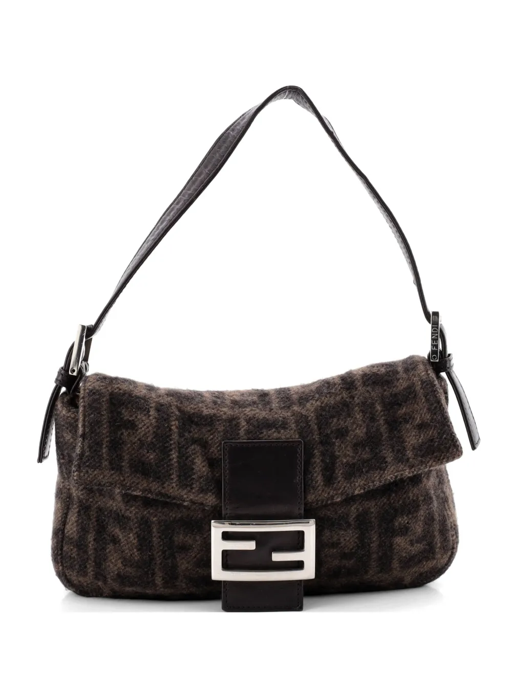 Fendi Pre-Owned Baguette Bag Zucca Wool shoulder bag - Marrone