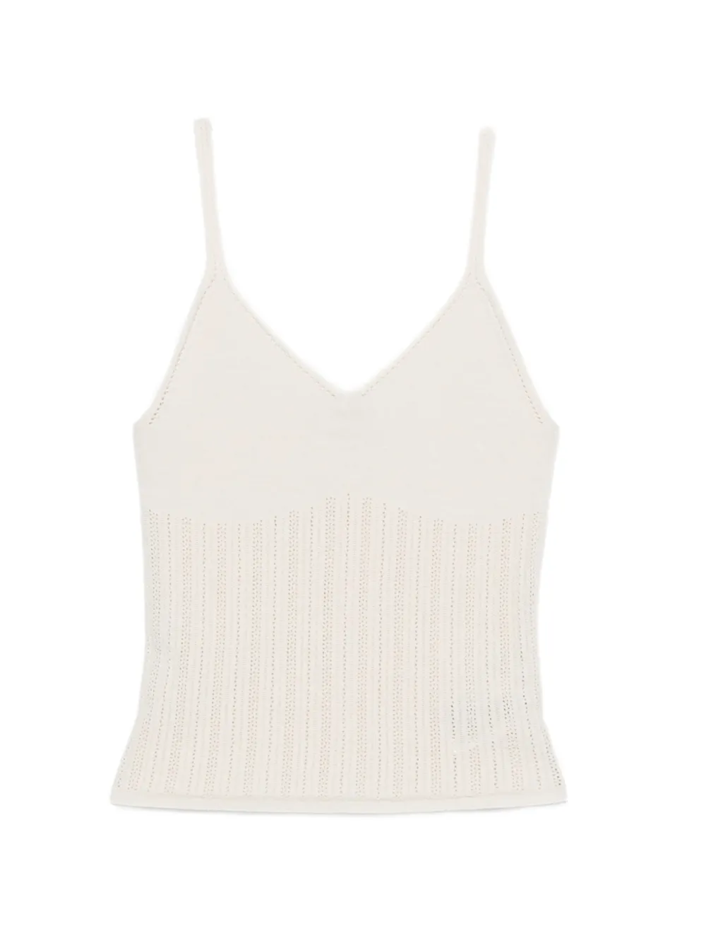 Drykorn Francyane ribbed-knit V-neck top - Toni neutri