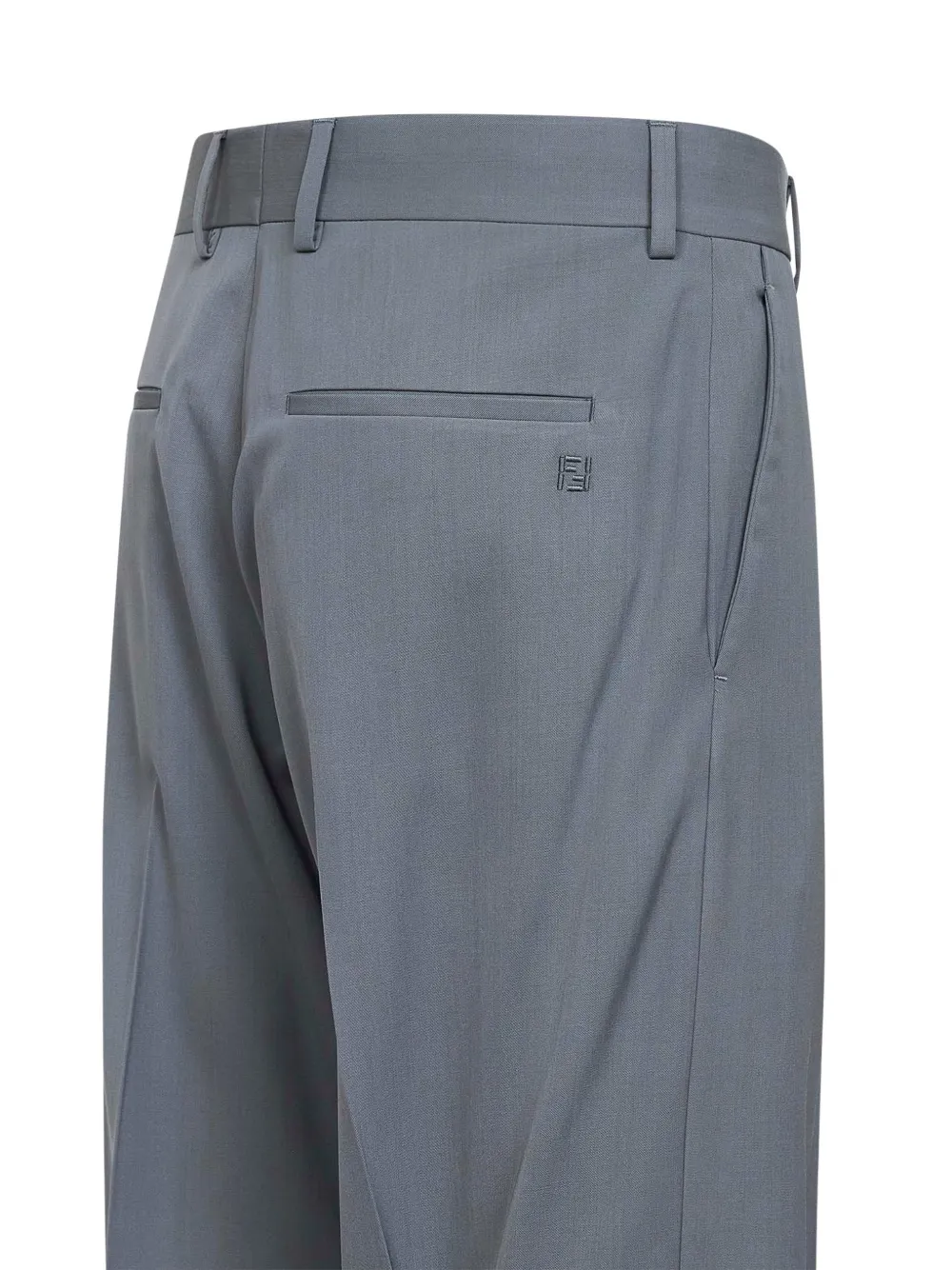 FENDI Straight broek met geborduurd FF-logo Grijs