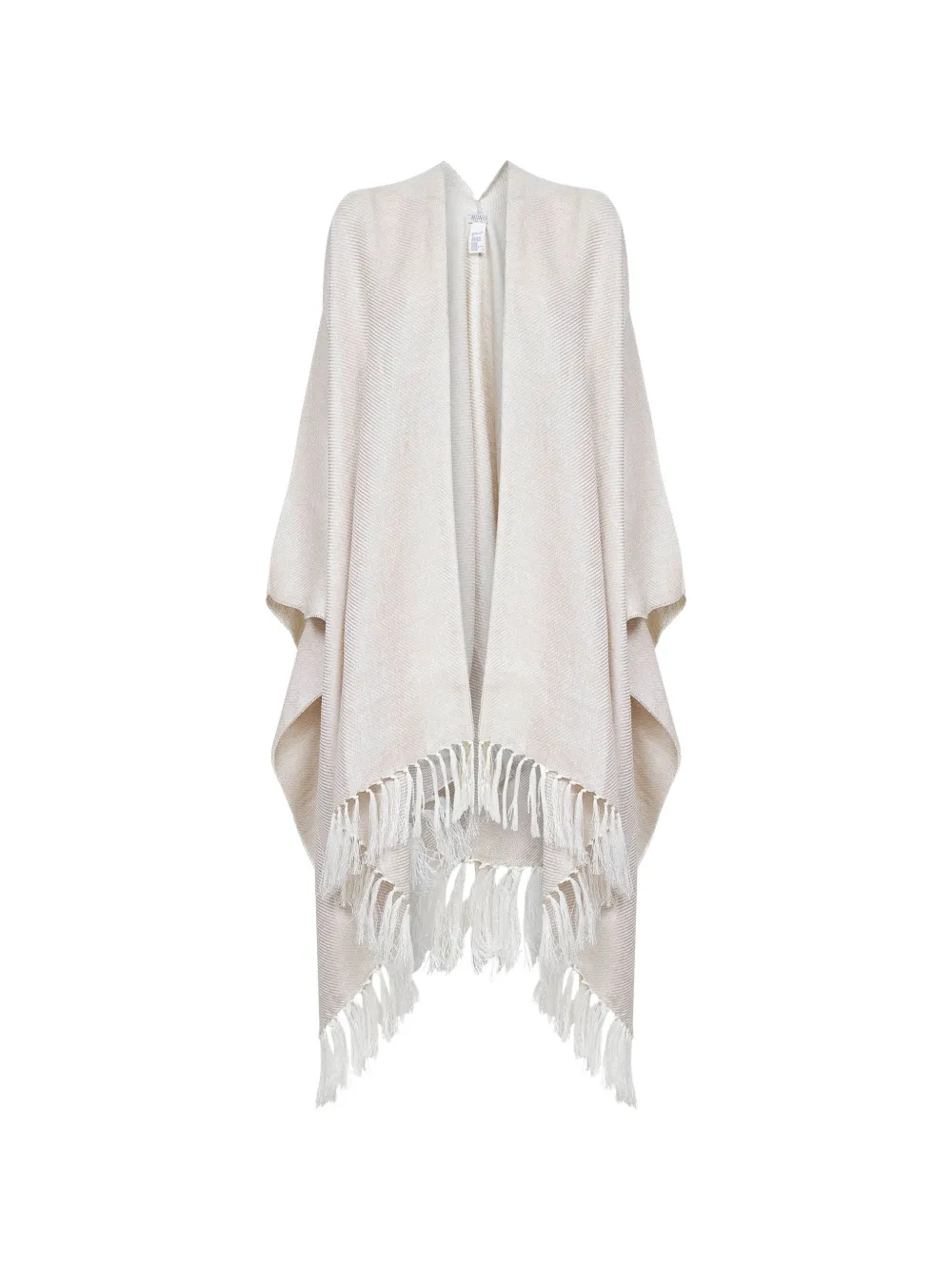 Brunello Cucinelli Fringed Poncho In Neutral