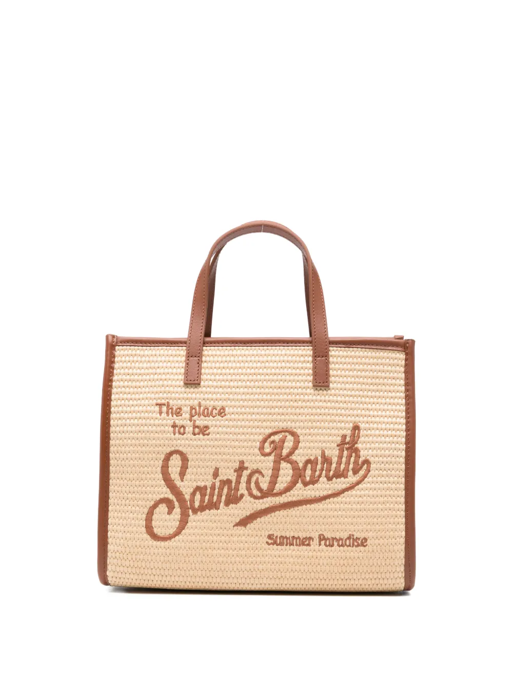 MC2 Saint Barth Kids Vivian embroidered-logo tote bag - Toni neutri