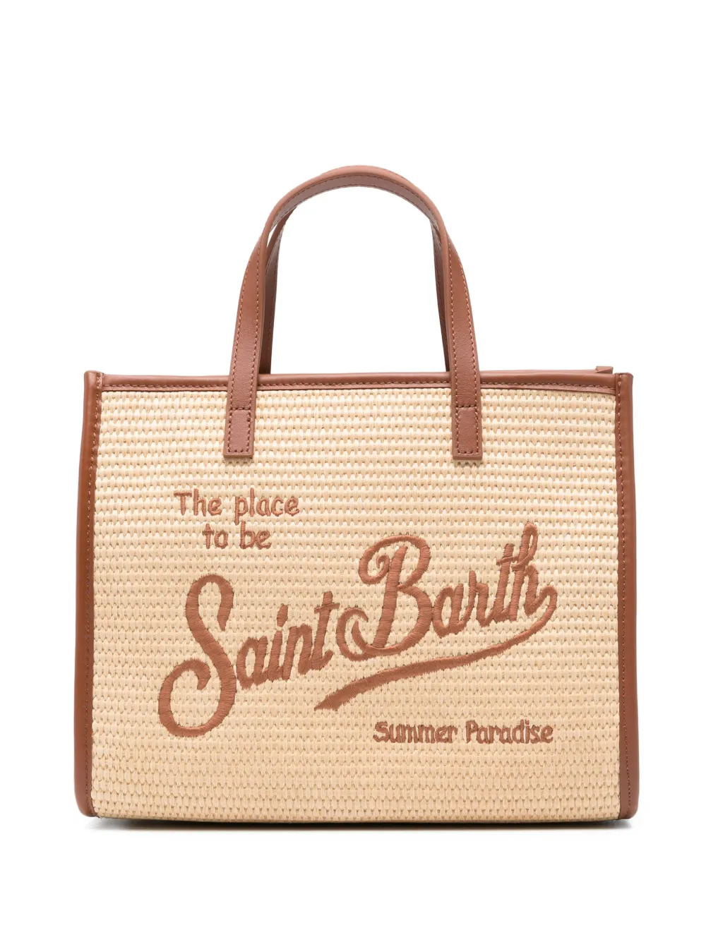 MC2 Saint Barth Kids Vivian embroidered-logo tote bag - Nude