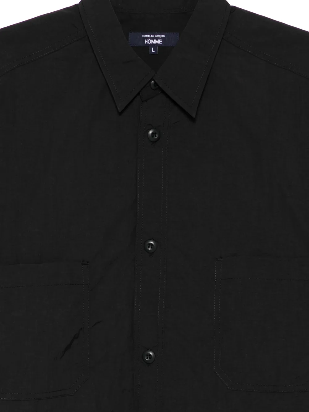 Comme des Garçons Homme Overhemd met zak en korte mouwen Zwart