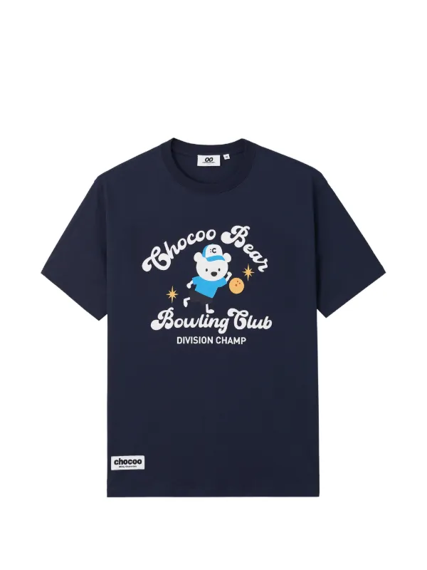 CHOCOOLATE bear-print Cotton T-shirt | Blue | FARFETCH CA