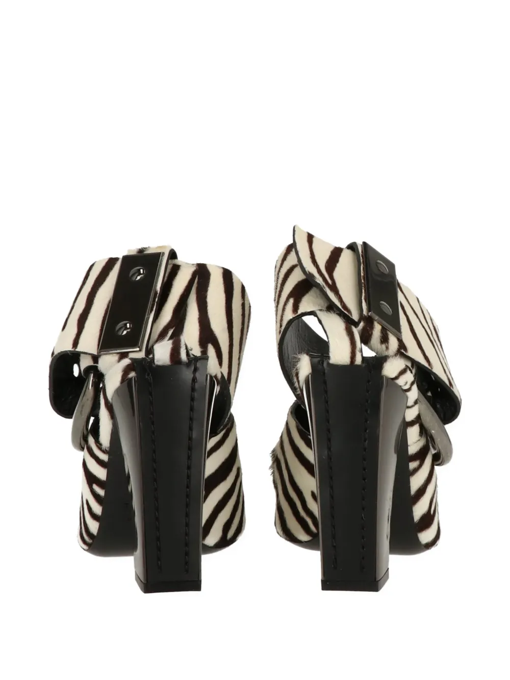 TOM FORD zebra-print buckle sandals Wit