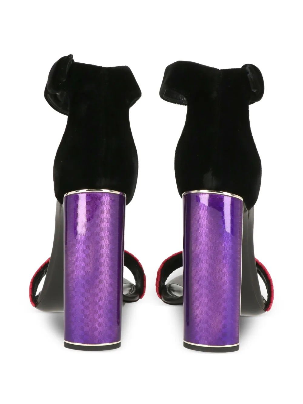 TOM FORD beaded-strap block-heel sandals Zwart