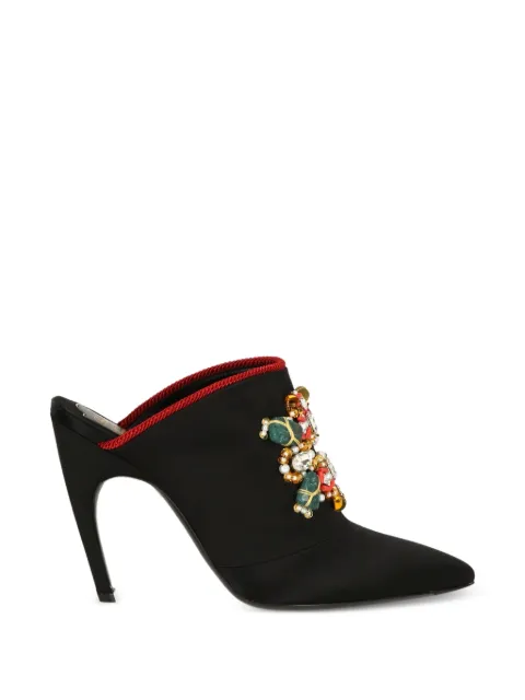 Roger Vivier mules con ribete de joyas