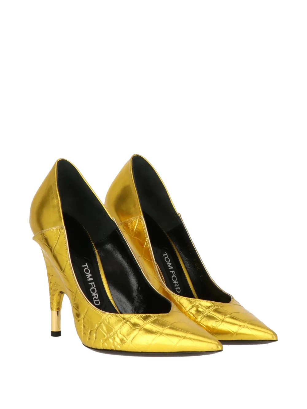 TOM FORD metallic textured pumps Goud