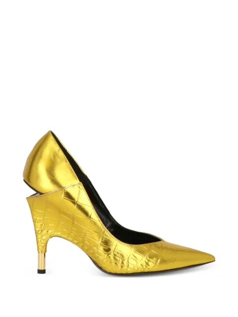 TOM FORD metallic textured pumps