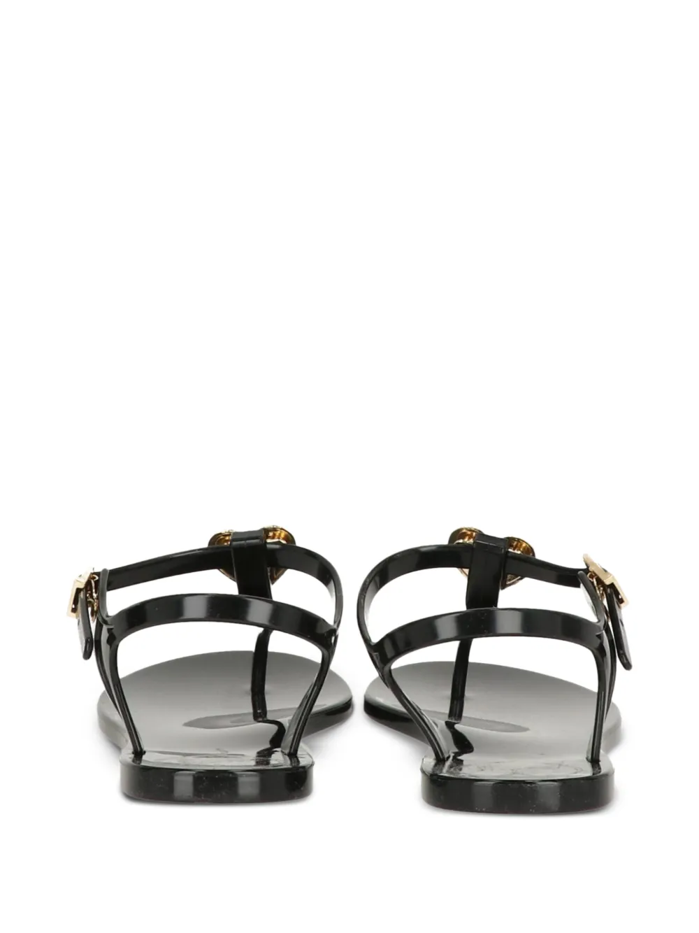 Love Moschino heart-charm flat sandals Zwart